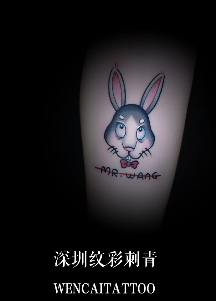 深圳冬冬小姐小臂兔兔纹身图案